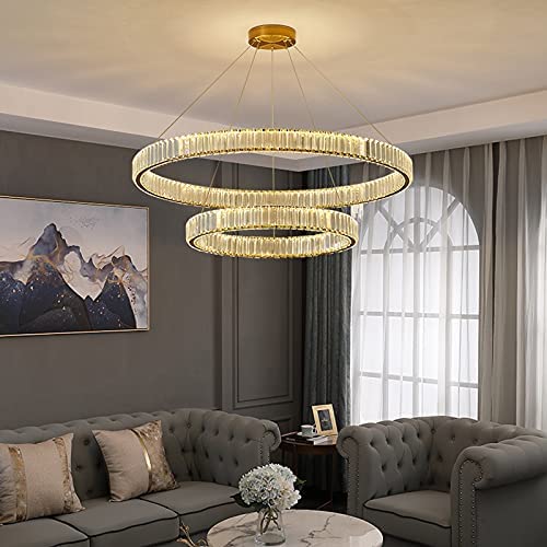9020/8000 Premium Double Height Crystal Chrome Body LED Chandelier