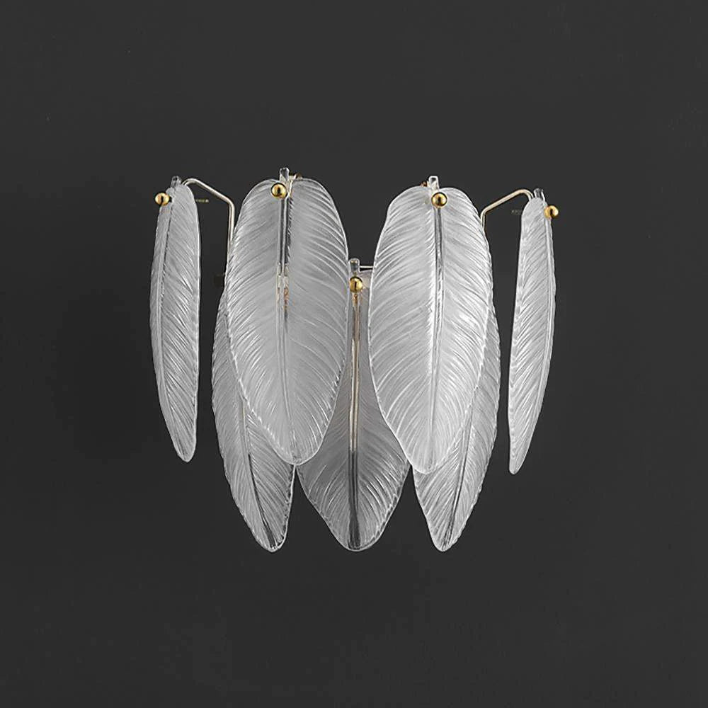 9063 Premium White Glass Goose Feather Designer Wall Light