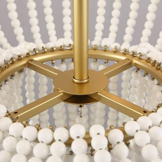Load image into Gallery viewer, Luxury White and Gold Ceramic Beads Double Height  Chandelier by Gloss (9342/8)
