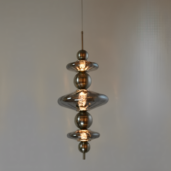 Load image into Gallery viewer, Modern Sand Nickel Glass Flying Saucer Pendant Light by Gloss (A1850/B)
