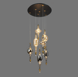 A1933/7/A3 Modern Luxury Crystal Amber Smokey Chandelier Lights in built Led Hanging Chandelier for Living Room, Dining Room, hotel, Restaurant, Studio, Home Deco