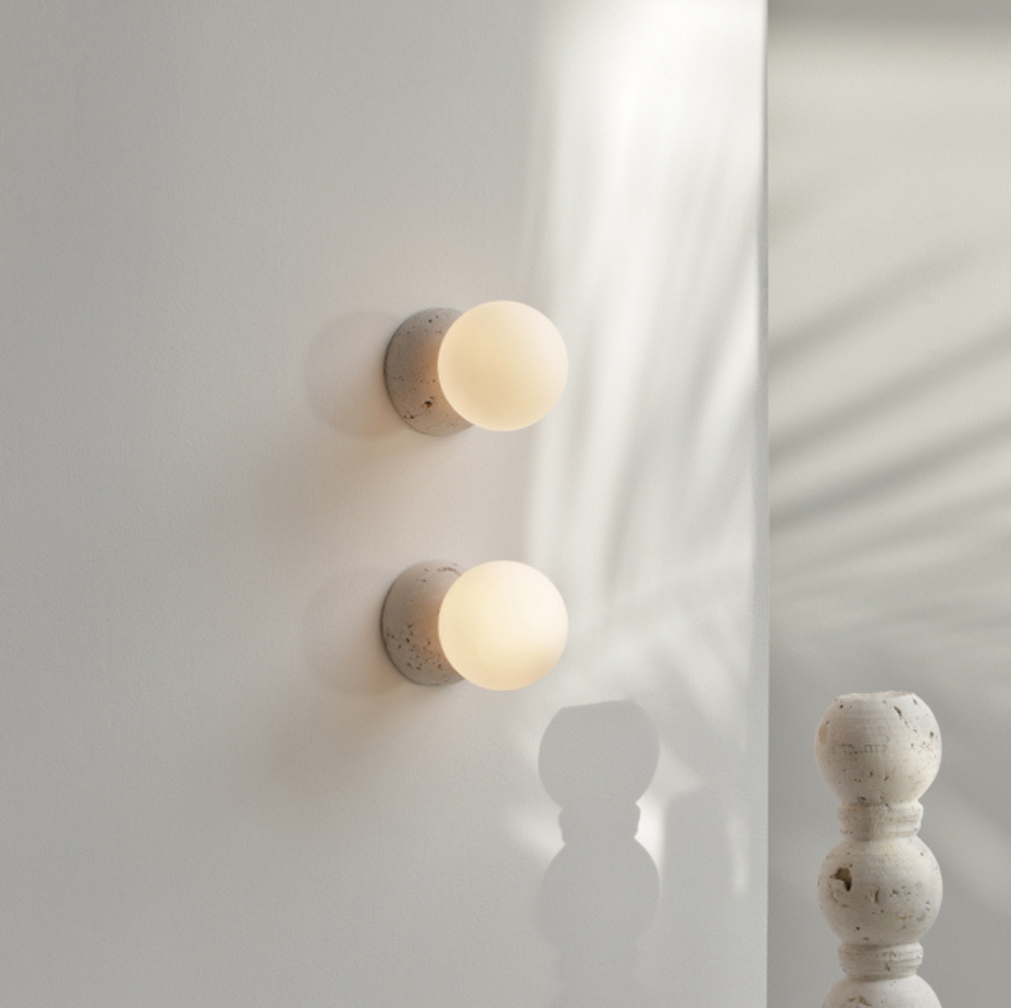 B5034 Premium Glass and Cement Ball Shaped Wall Lamp