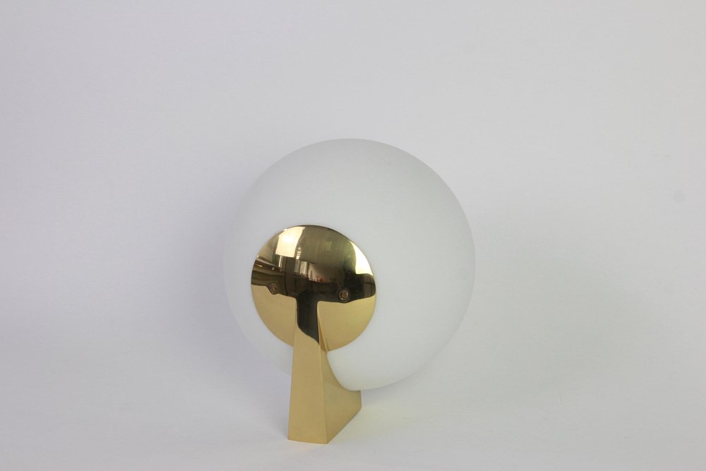 Creative Iron Glass Copper White Globe Bedside Wall Lamp by Gloss (B5058)