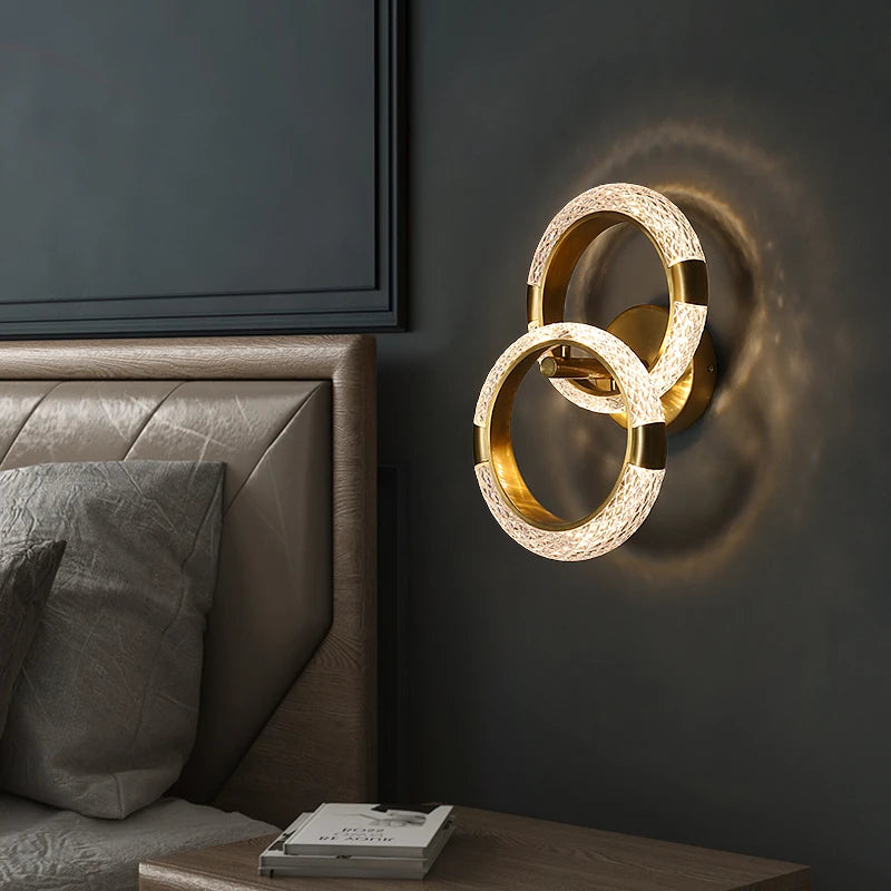 B5306 Nordic Luxury Creative Copper Colour Double Earrings Wall Light