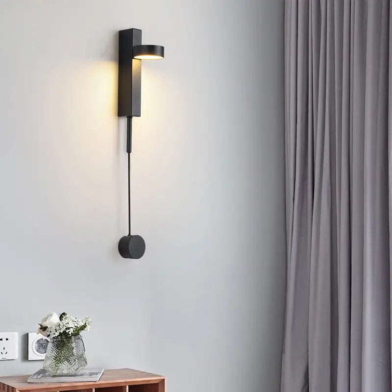 Unique Design Creative Art-Deco Black  Bedside Led Wall Lamp by Gloss (B854)