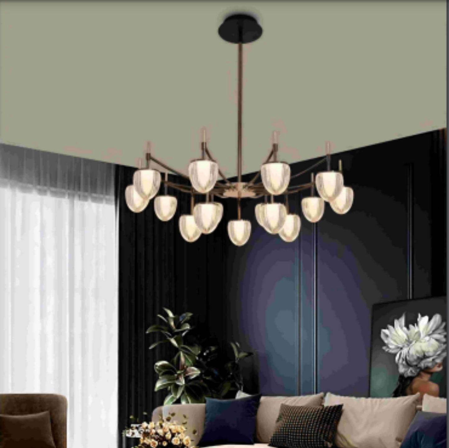 Load image into Gallery viewer, Metal Acrylic Chandelier by Gloss (C0737-15A)
