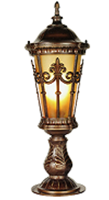 Antique Gold Pillar Outdoor Gate Light by Gloss(WMD10207)