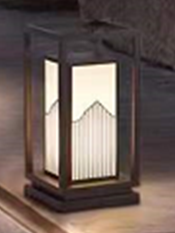 Iron white Glass Pillar Outdoor Gate Light by Gloss (ZT9011)
