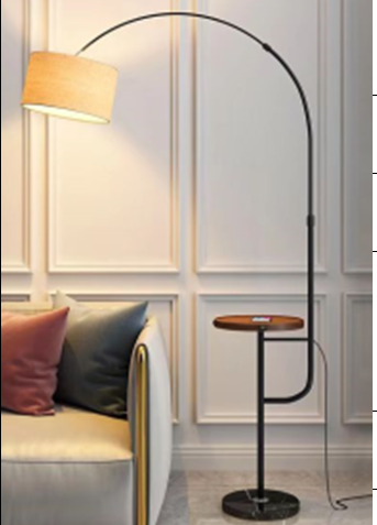 Load image into Gallery viewer, Wood With Black Marble Floor Lamp by Gloss (F9253)
