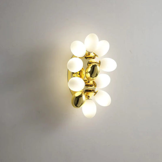 Load image into Gallery viewer, Small Egg Shape  white &amp;amp; Gold Ball Wall Light by Gloss (B948)
