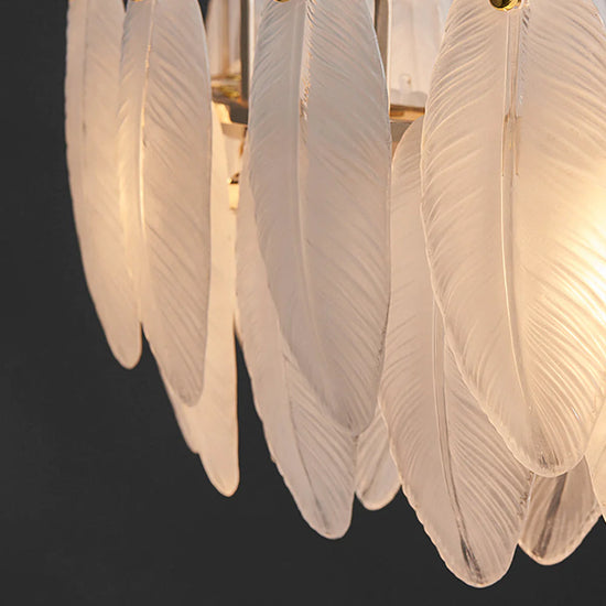 White Glass Goose Feather Chandelier by Gloss (L9063)