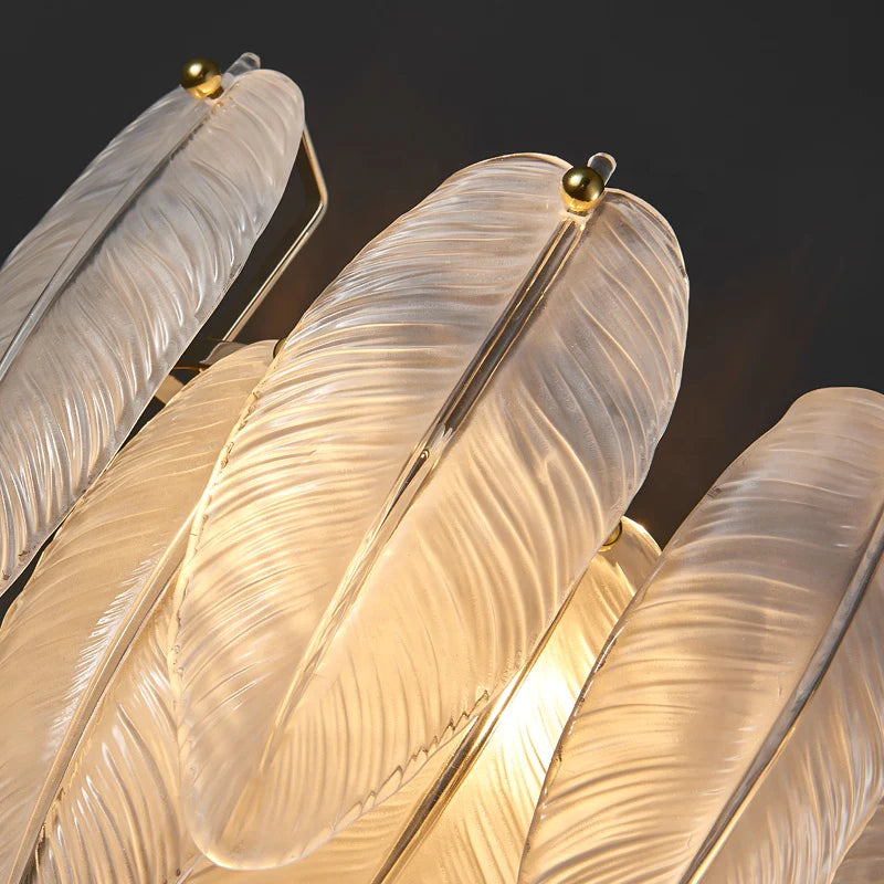 L9063 Premium Postmodern White Glass Goose Feather Designer E14 Chandeliers Light For Dining Room Kitchen, Living Room,  Villa, hotel, Restaurant, Studio, Home Deco, club