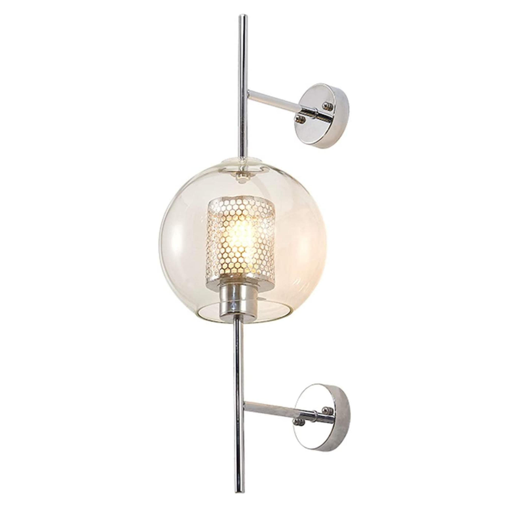 MB3158-C-200 Premium Golden Clear Glass Decorative Wall Light Perfect for Living Room, Bedroom, Hallway, Restaurant or Hotel (Single Piece)