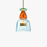 MD-3212/E Luxury Nordic Golden Color Candy Pendant Light Warm White LED Light Creative Iron + Glass Pendant Light for Restaurant, Bar, Coffee Shop, Height Adjustable (Single Piece)