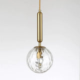 MD3210-A-180 Best Design Iron Glass Pendant Lights Fixture Golden Clear Glass ball Ceiling hanging Light for studio,  bedside, bar, Coffee Shop (Single Piece)