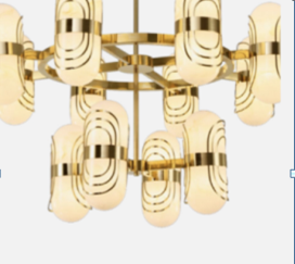 Metal Gold Double Height Chandelier by Gloss (MD5122-24L)