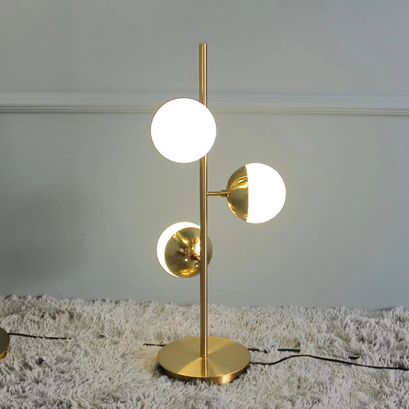 Premium Golden and White Glass LED Table Light Nordic Iron Glass Indoor Decorative Light Fixture, Perfect for Living Room, Sofa, Bedroom, Hotel or Office by Gloss (MT3219)
