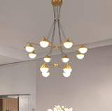 P0716-12A Unique Design Brass Acrylic Pole Chandeliers Europe indoor lighting Gold fixture raindrop shape Chandeliers lights for living room or dining room,hotel reception, duplex area