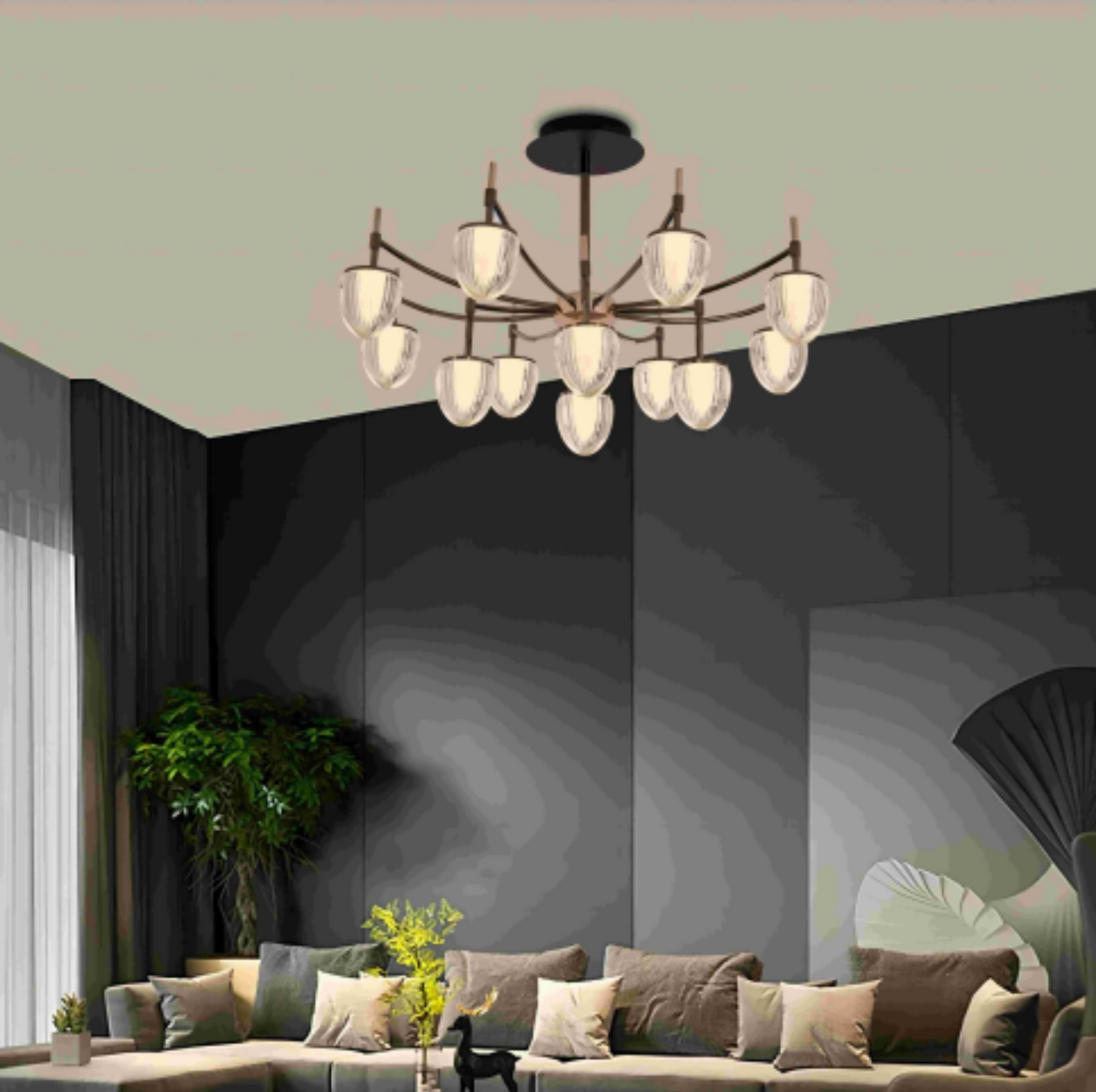Load image into Gallery viewer, Metal Acrylic Chandelier by Gloss (P0737-12A)

