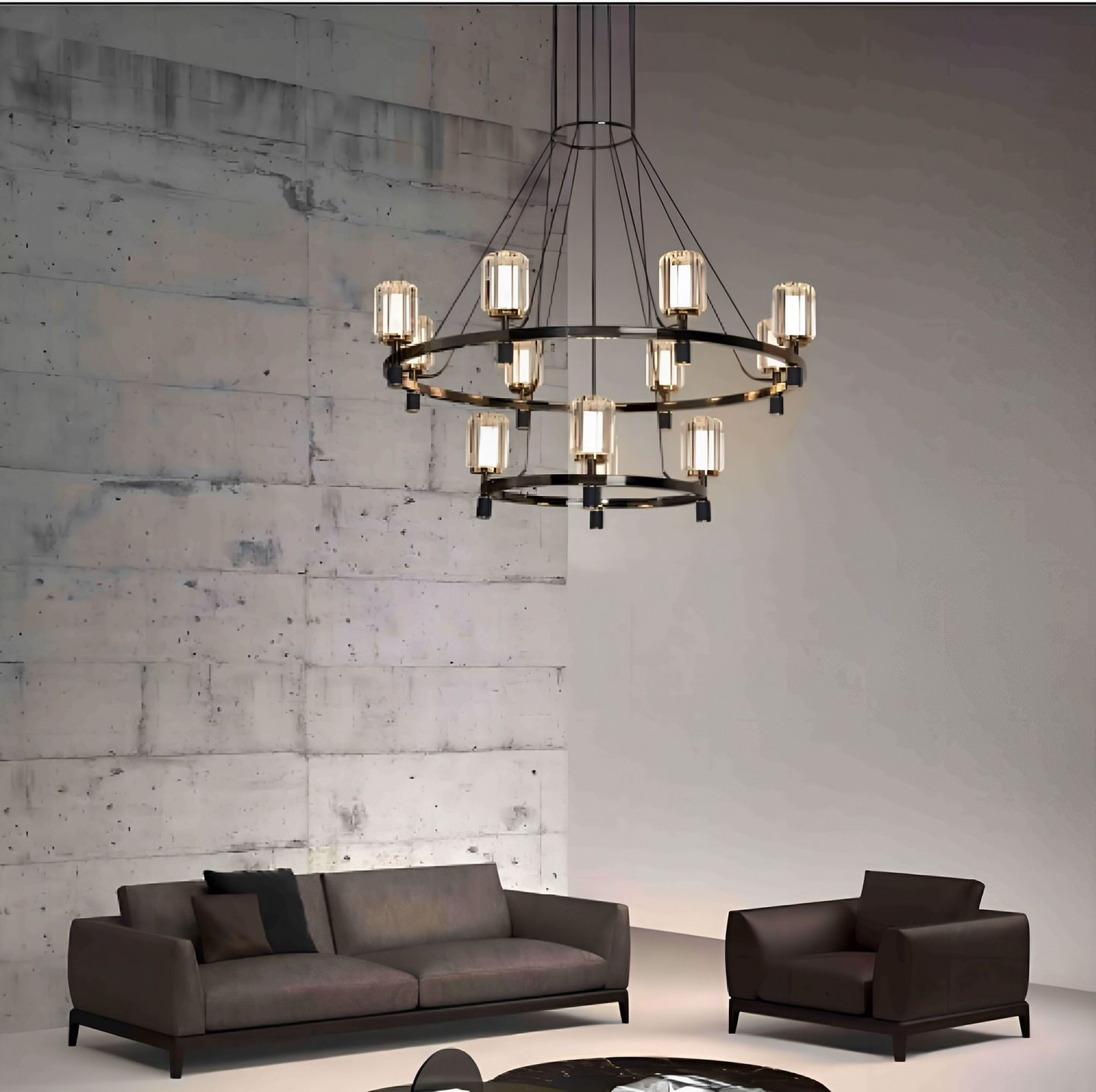 Acrylic Double Height Chandelier by Gloss (P0738-12A)