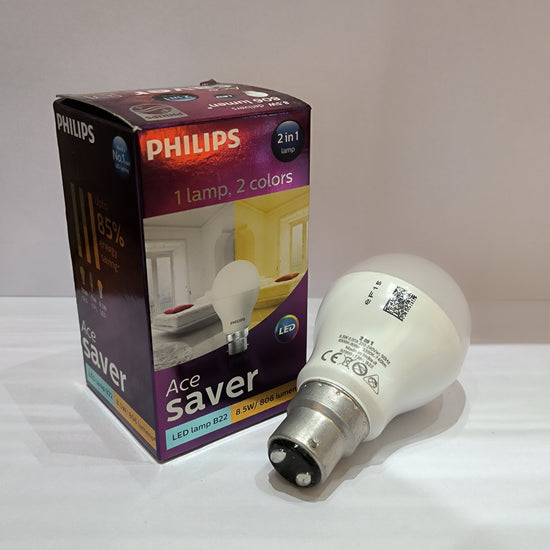 Load image into Gallery viewer, 2-IN-1 Ace Saver Round Shape Bulb - Crystal White/Golden Yellow, by Philips (8W/806 Lumens)
