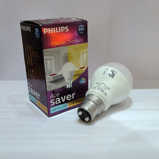 Load image into Gallery viewer, 2-IN-1 Ace Saver Round Shape Bulb - Crystal White/Golden Yellow, by Philips (8W/806 Lumens)
