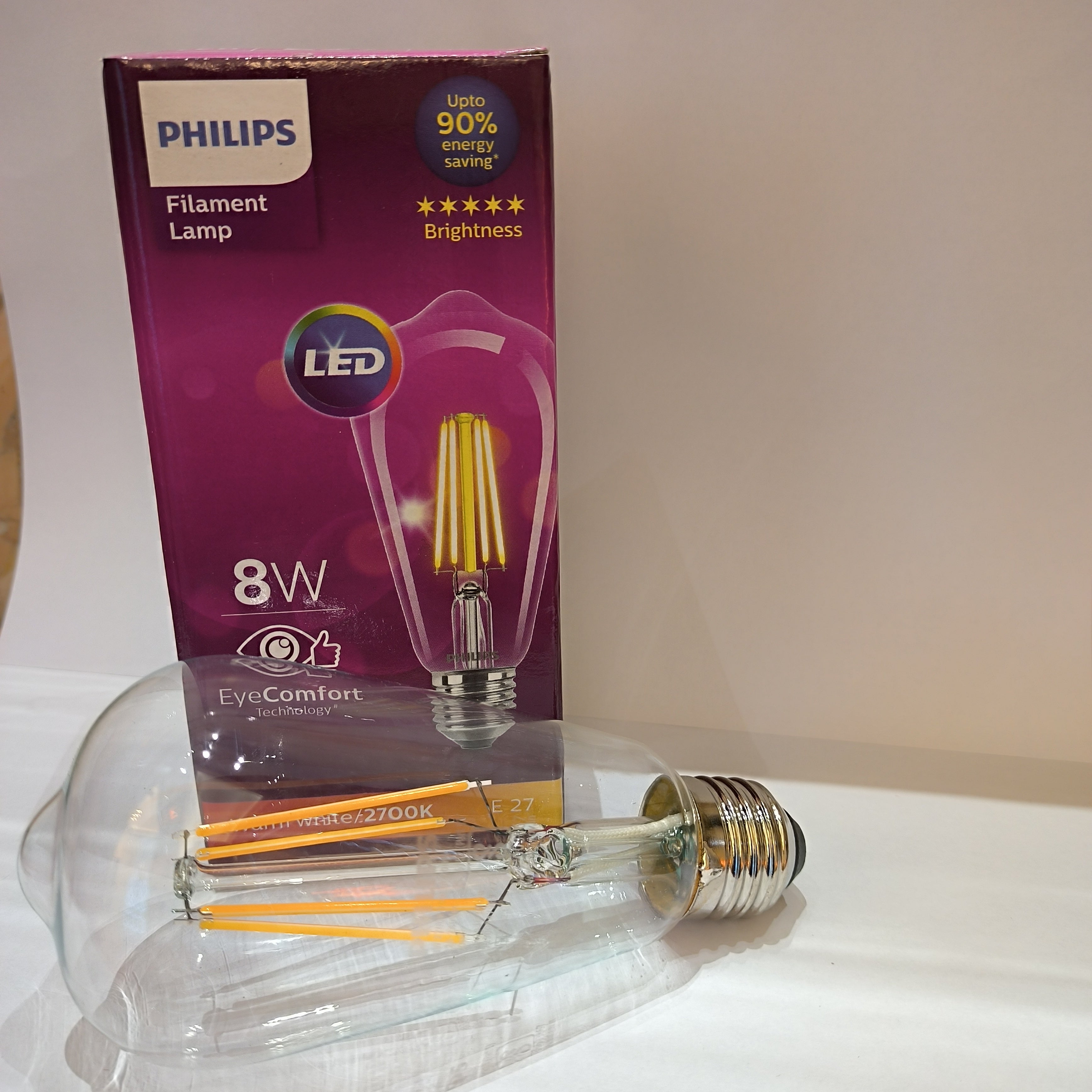 Philips E-27 Filament Lamp Warm White ST 64 Bulb - 8w LED at the Best Price