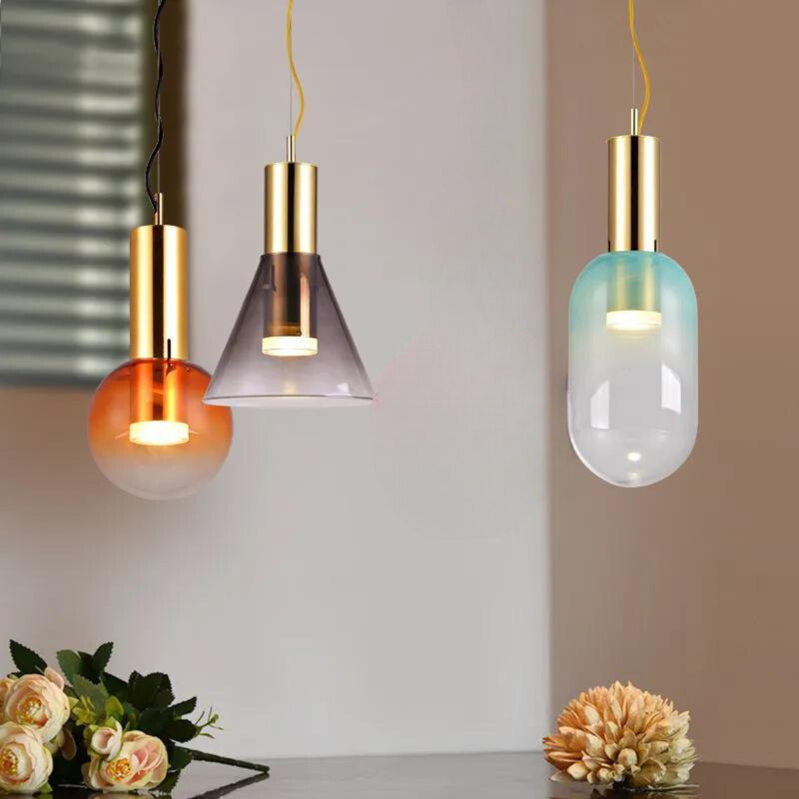 Load image into Gallery viewer, Premium Metal Glass Pendant Light by Gloss (0903/C)

