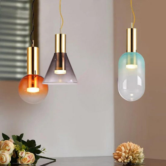 Metal Glass LED Pendant Light by Gloss (0903/B)