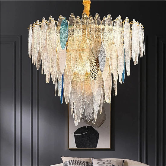 Load image into Gallery viewer, Premium Loft Chandelier Modern Iron Glass with Multi-color Glass Chandelier Light for Dining Room, Hallway, Home Decor, Indoor Lighting by Gloss (SR1312/80)

