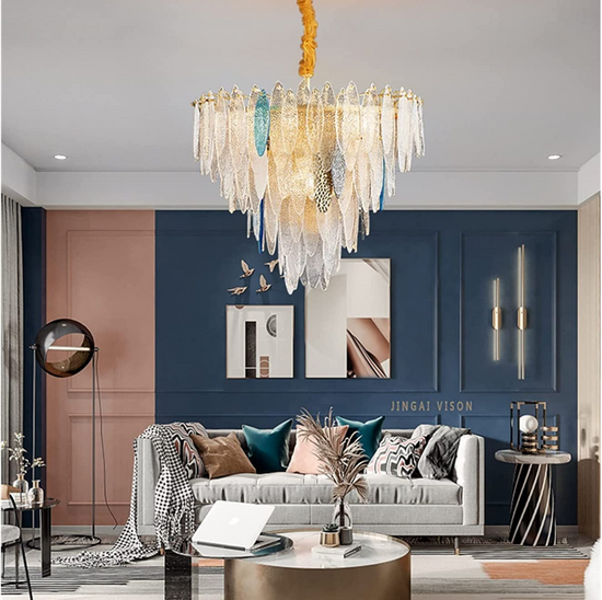 Load image into Gallery viewer, Premium Loft Chandelier Modern Iron Glass with Multi-color Glass Chandelier Light for Dining Room, Hallway, Home Decor, Indoor Lighting by Gloss (SR1312/80)
