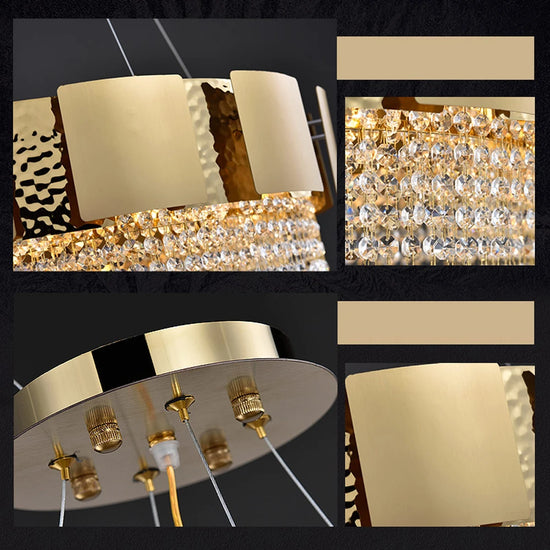 Gold Stainless Steel Crystal Chandelier by Gloss (SR1333/60)