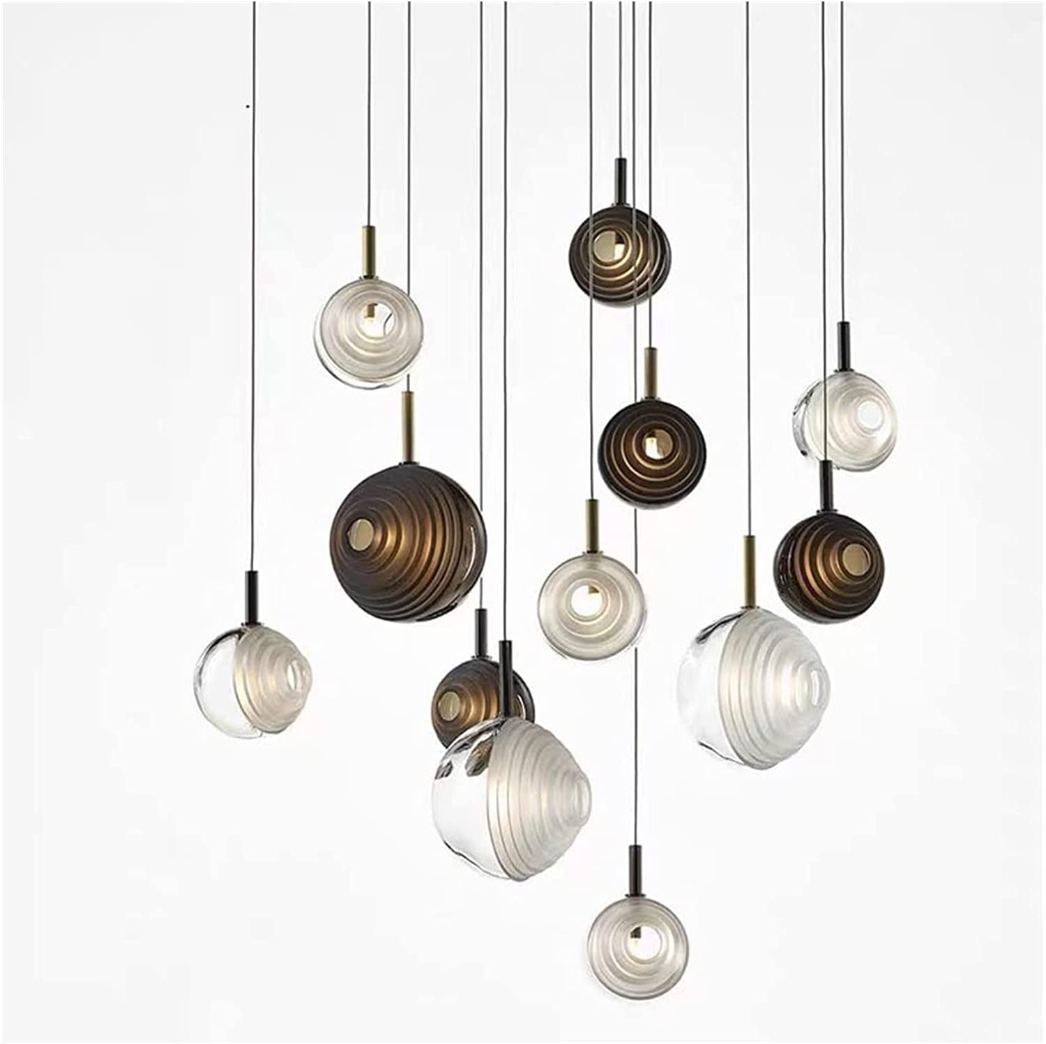 MD-3302/200 Unique Design Metel Glass ceiling pendant light creative Smokey Grey and Brown glass ball hanging Pendant Light for studio,  bedside, bar, Coffee Shop (Single Piece)