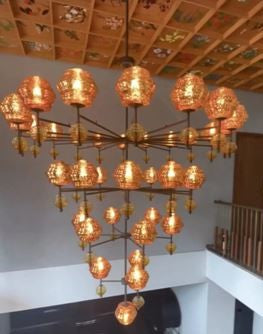Amber Glass Double Height Crystal Chandelier by Gloss(XQ6029)