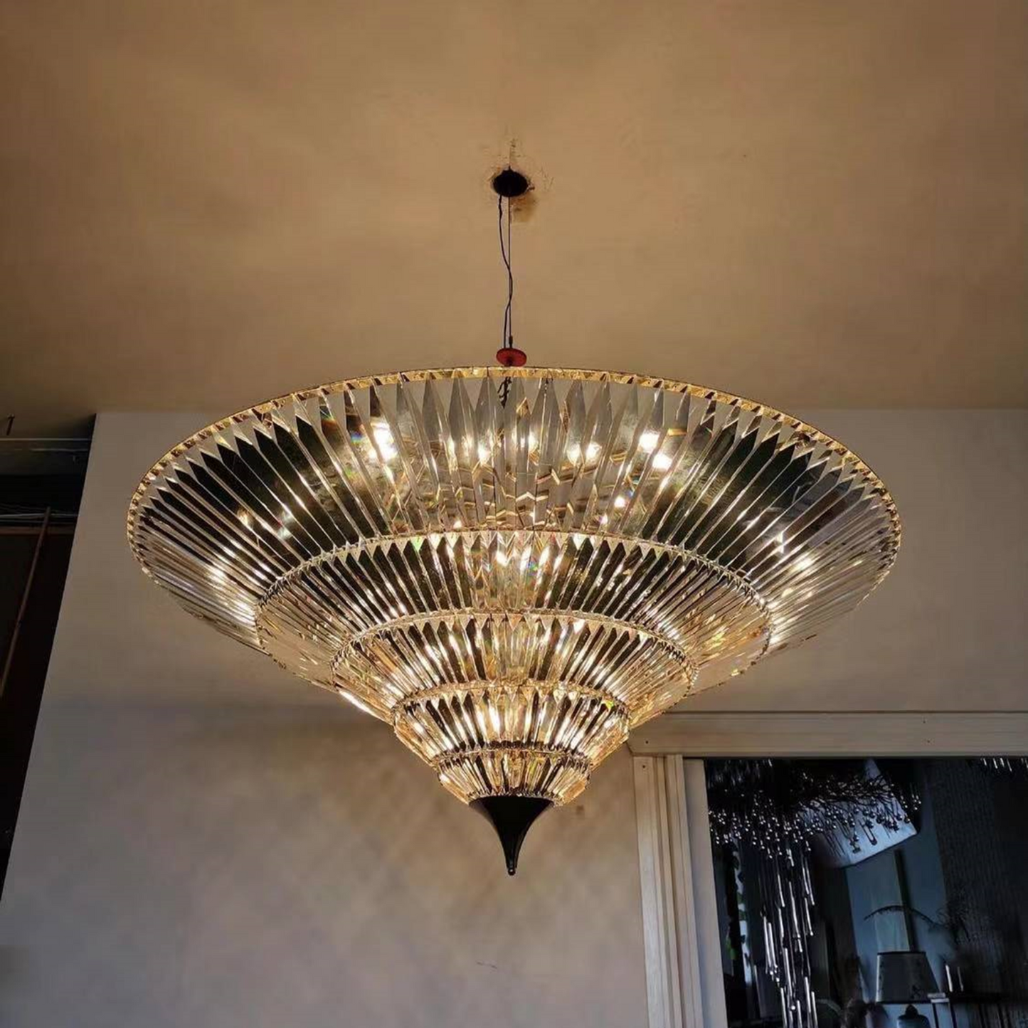 Modern Stainless steel Crystal K9 Chrome Finish chandelier for Living Room, Restaurant, Dining Room, Hotel by Gloss (XQ-CR008)