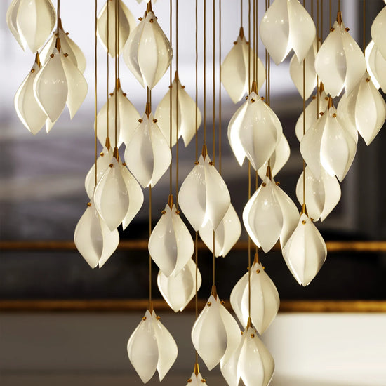 Load image into Gallery viewer, Ceramics Flowers Double Height Chandelier by Gloss (XQ-CR010)
