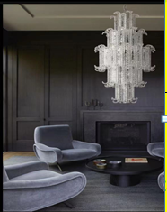 Chrome Glass Double Height Chandelier by Gloss (XQ6002)