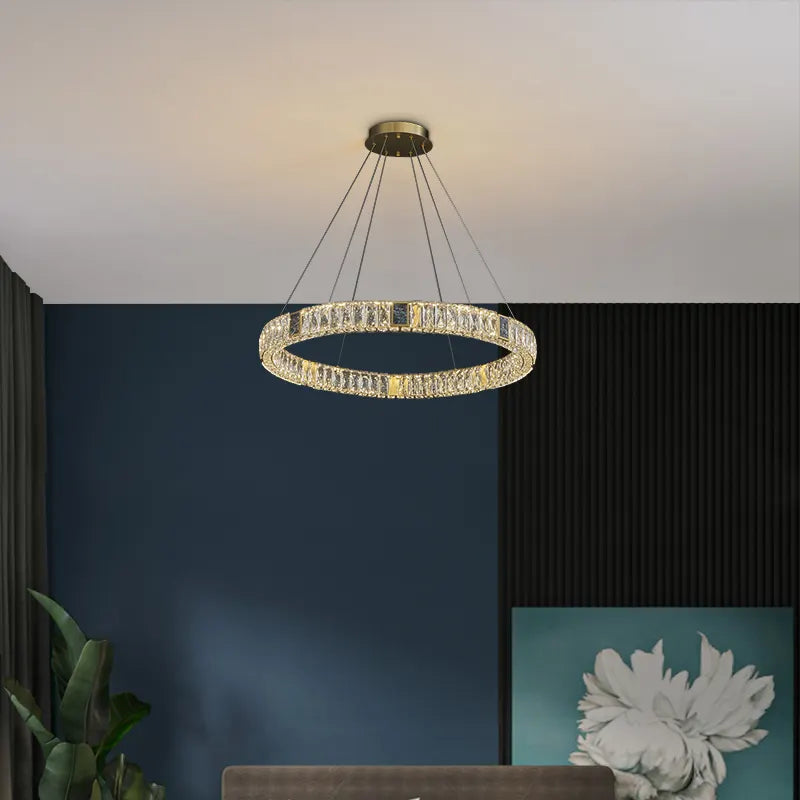 2010 Modern luxury Shape Round Ring Crystal Led Chandeliers Light