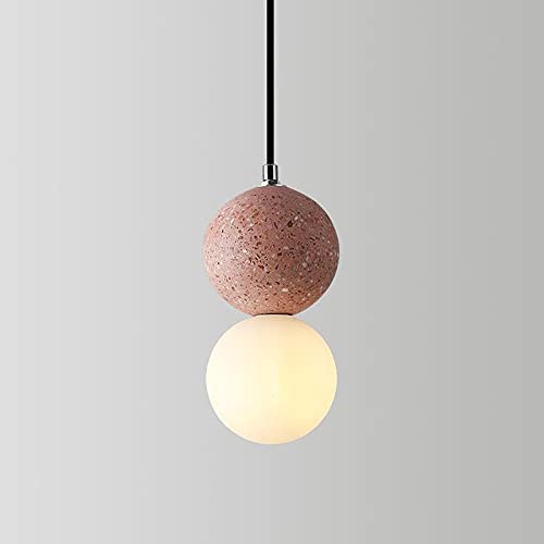 Double Ball Pink and White Pendant Light by Gloss (6003)