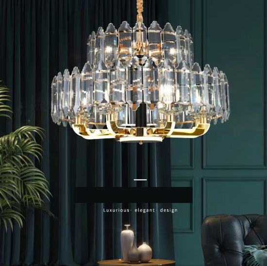Load image into Gallery viewer, Gold Designer Crystal Chandelier by Gloss (6016)
