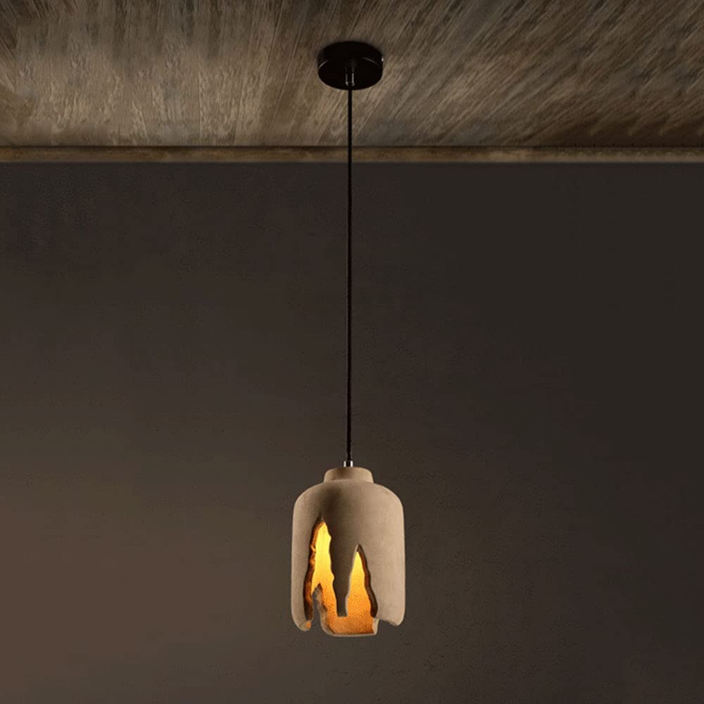 6017 Modern Concrete Grey Finish Industrial Ceiling Hanging Light