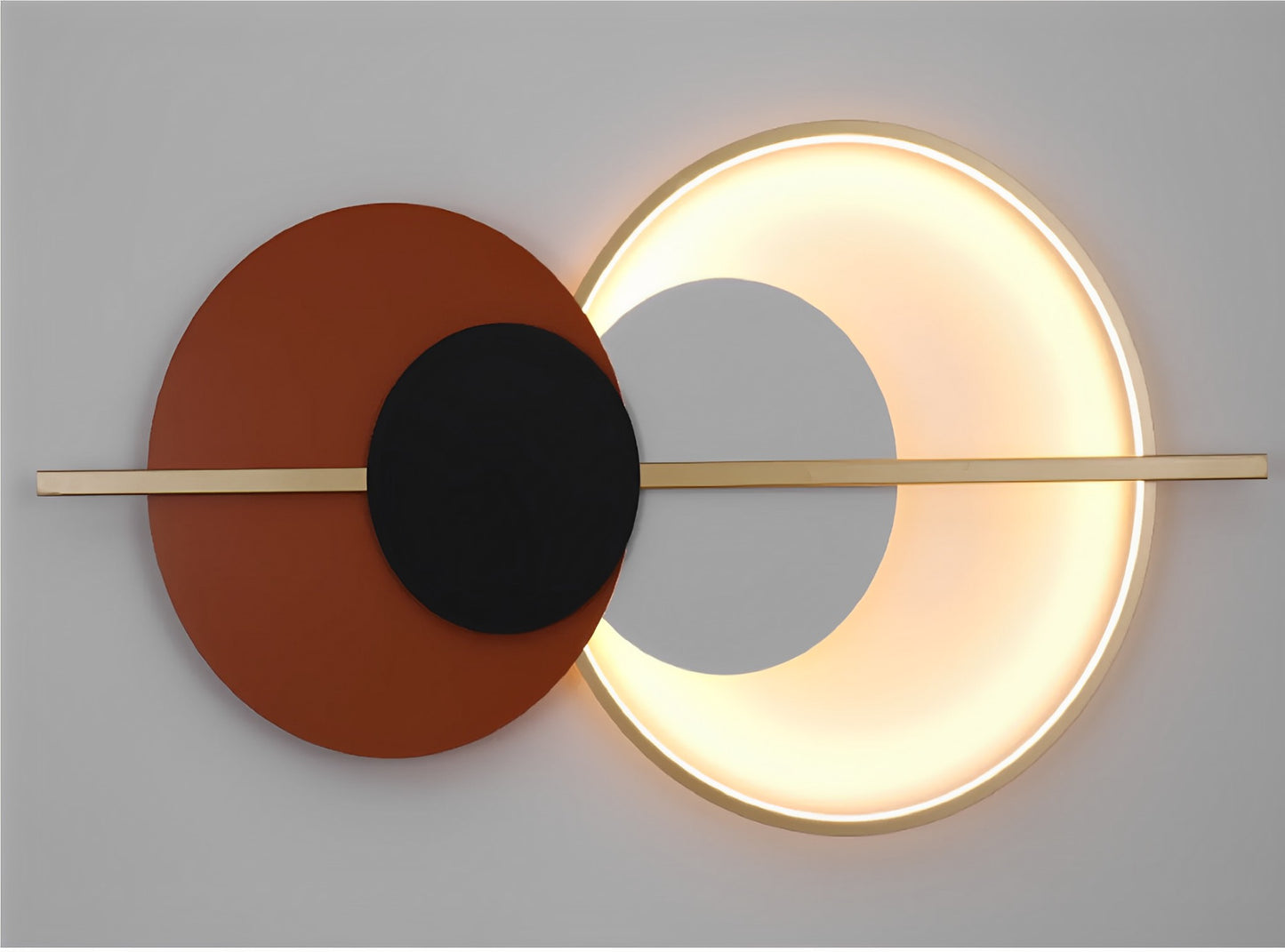 High-End Modern Geometric Circles Background Metal Led Wall Lamp by Gloss (6800)