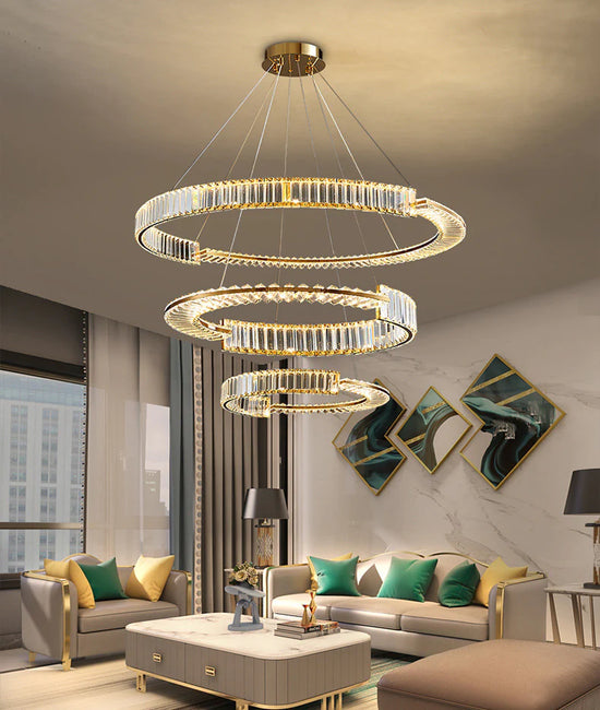 Premium 3 Rings Crystal LED decorative classic Chandelier by Gloss (9023/3)