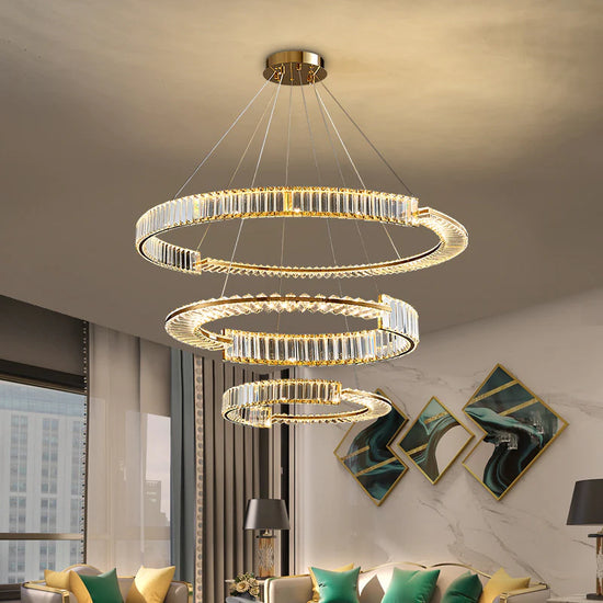 Premium 3 Rings Crystal LED decorative classic Chandelier by Gloss (9023/3)