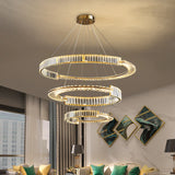 9023/3 Premium 3 Rings Crystal LED decorative classic Chandelier