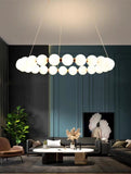 L9045 Luxury chandelier pearl necklace ring white crystal ball led ceiling Chandeliers for living room bedroom
