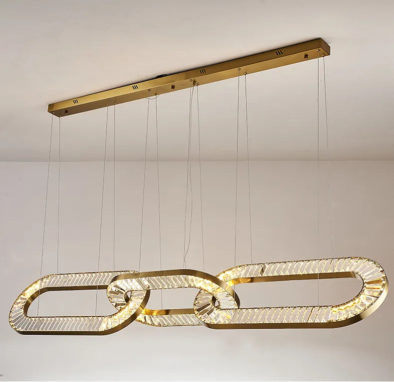 Load image into Gallery viewer, Golden Stainless Steel Crystal Chandelier by Gloss (9097)
