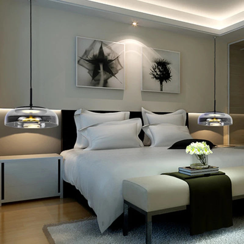 9512 Luxury Postmodern Glass Pendant Light Nordic Style Home Decor Creative Bar Pendant Light for Living Room (Single Piece)