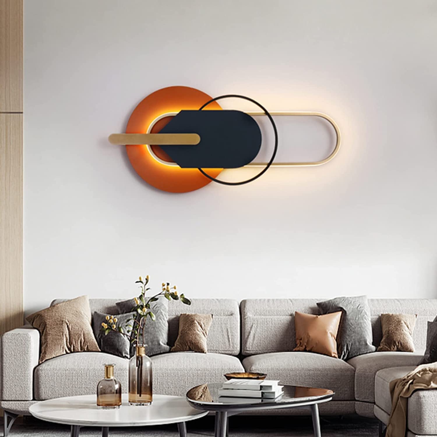 9805 Modern LED Wall Lamp for Living Room Round Metal Art Design Lighting for Restaurant Decoration