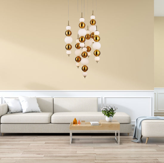 Modern Gold Glass LED Chandeliers by Gloss (A1838/7)